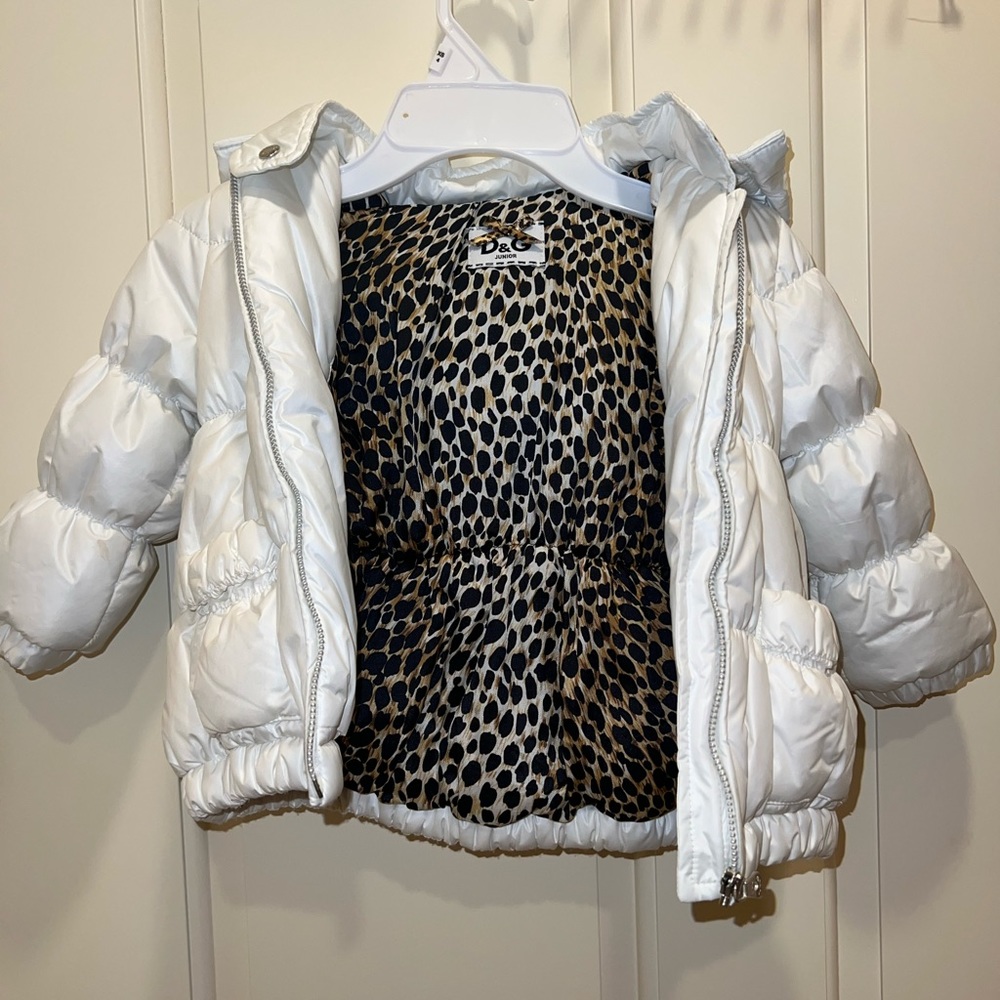 D&G Junior White Puffer Coat